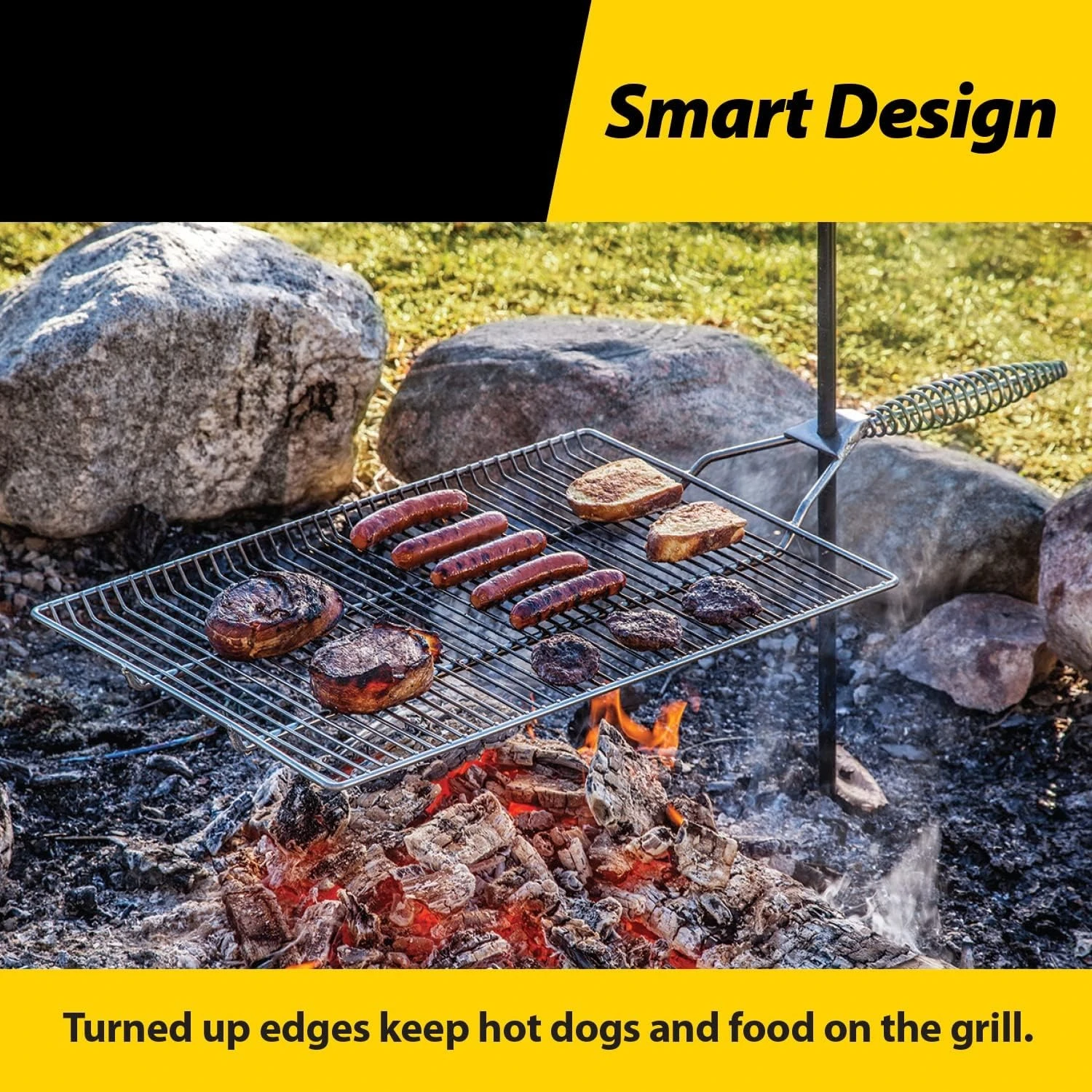Adjustable Campfire Grill Grate with 36