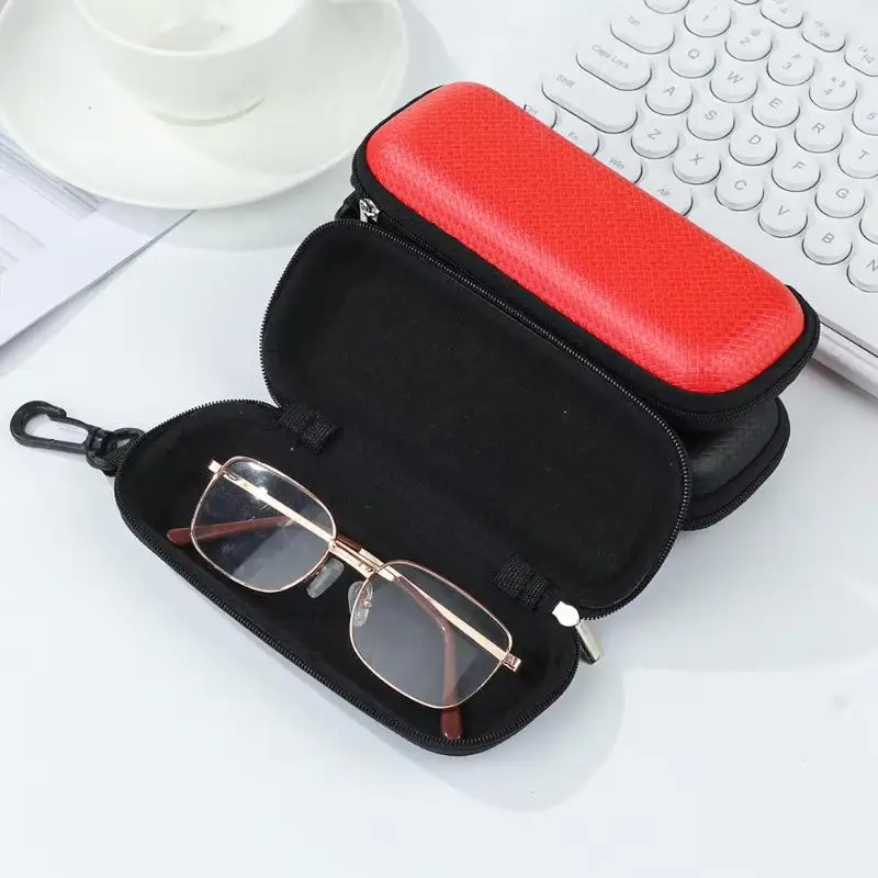 Portable Hard Shell Eyeglasses Case Zippered Scratch Resistant Reading Glasses Holder Box for Daily Use