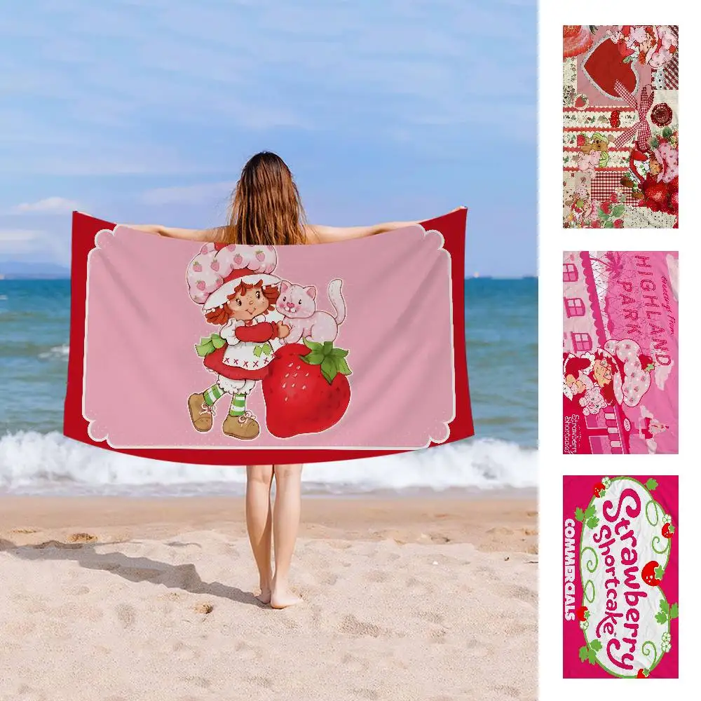 Animated S-Strawberry S-Shortcake Microfiber Printed Beach Towel Mountain Climbing Yoga Beach Swimming Running  Soft Towel