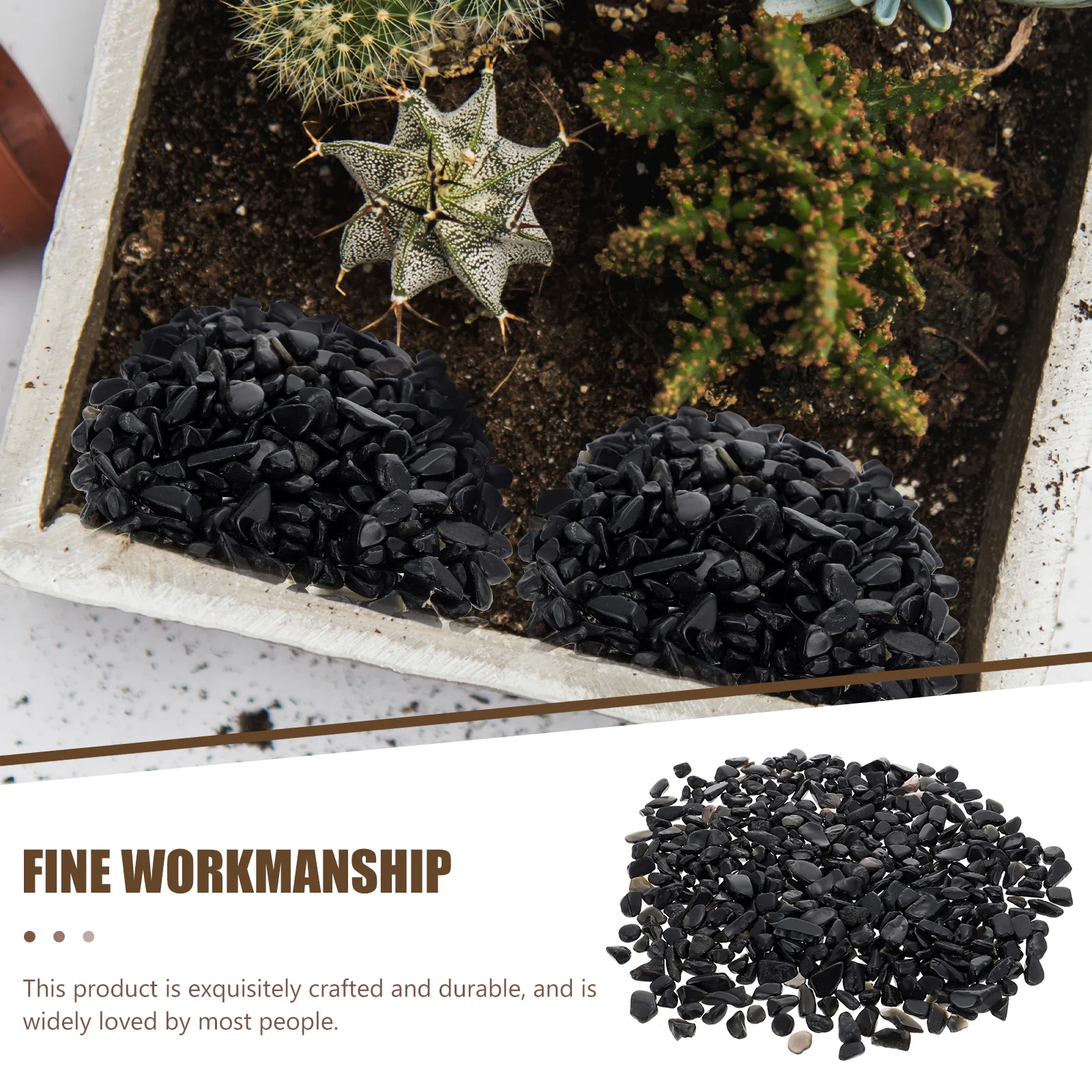 

1 set 1 Set Delicate Aquarium -Resistant Obsidian Rocks For Fish Tank Decor Desktop Plants Wedding Party Decoration