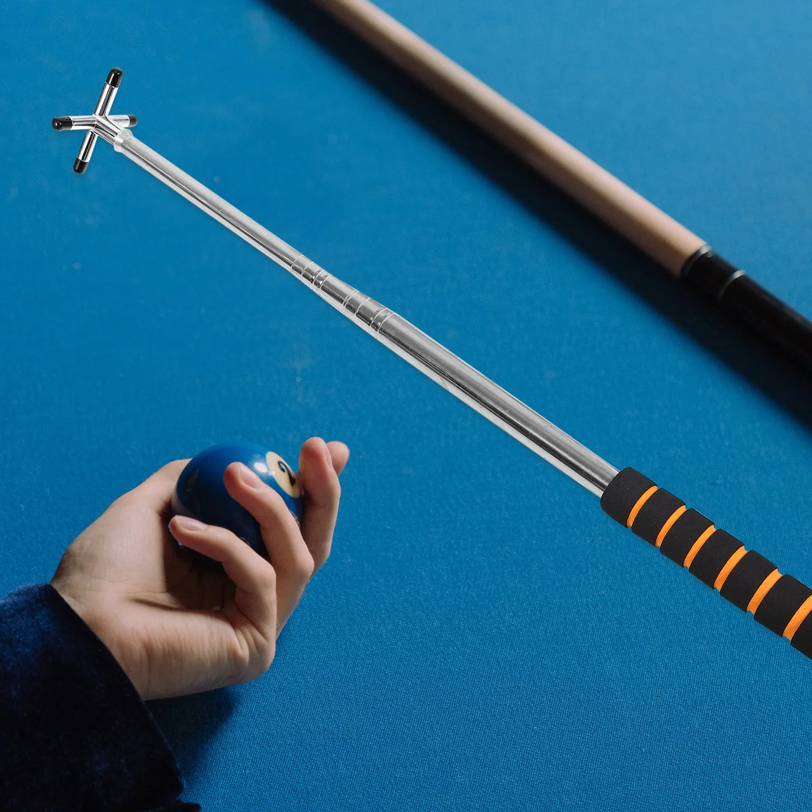 

Telescopic Pool Cue Stick Extendable Billiards Rod Detachable Bridge Head Stainless Steel Adjustable Length For Pool Table