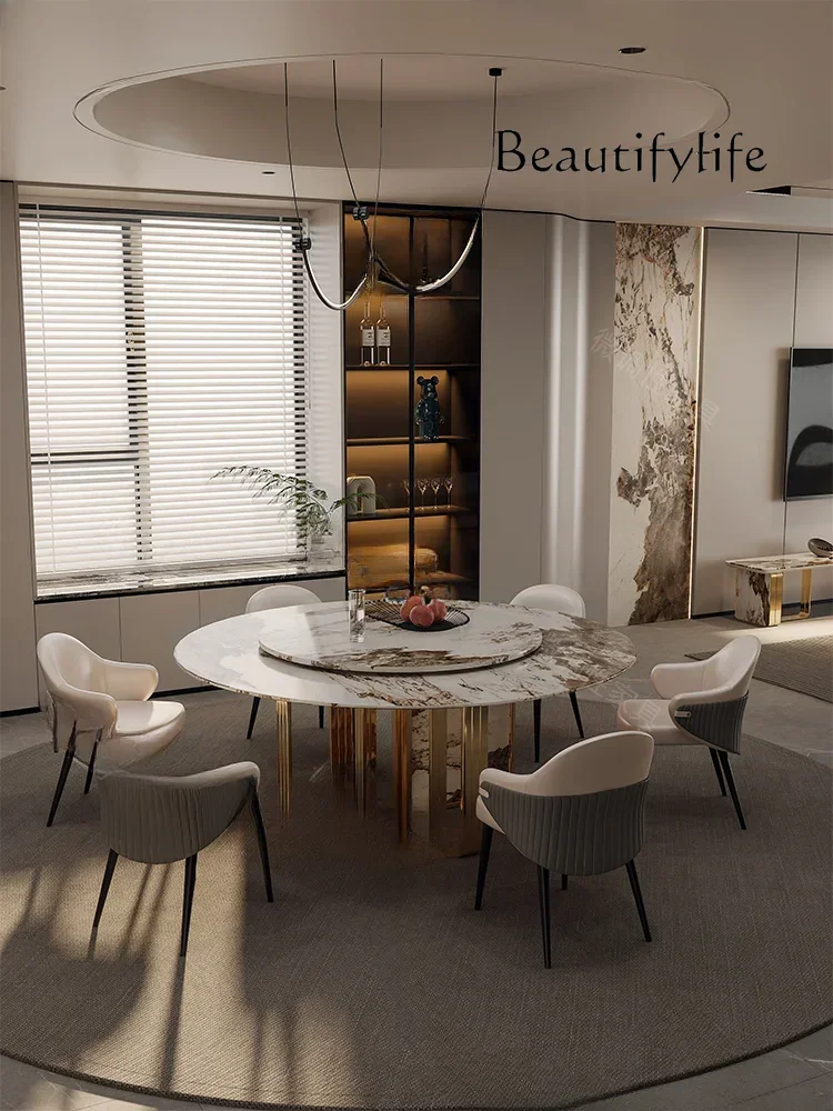 

Nordic Style Household Minimalist Marble round Dining Table