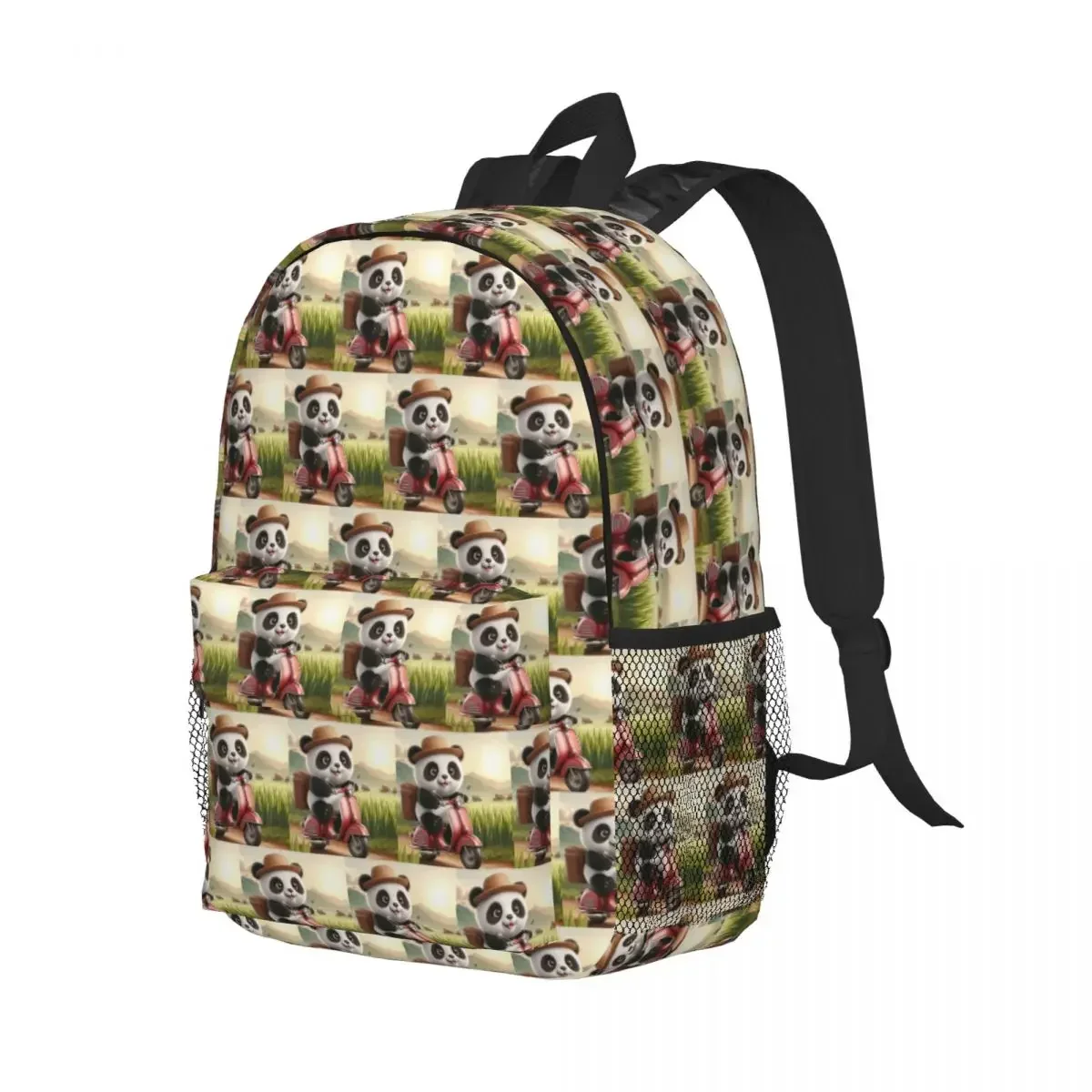 

Рюкзак с пандой для вождения велосипеда, студенческая сумка для книг для мальчиков и девочек, детская школьная сумка, компьютерные сумки на плечо для мужчин и женщин