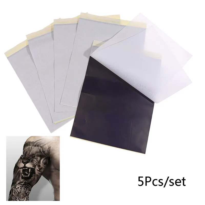 5Pcs/Set A4 Reusable Hand-drawn Tattoo Transfer Paper Stencil Carbon Thermal Copier Tracing Hectograph Tattoo Supplies