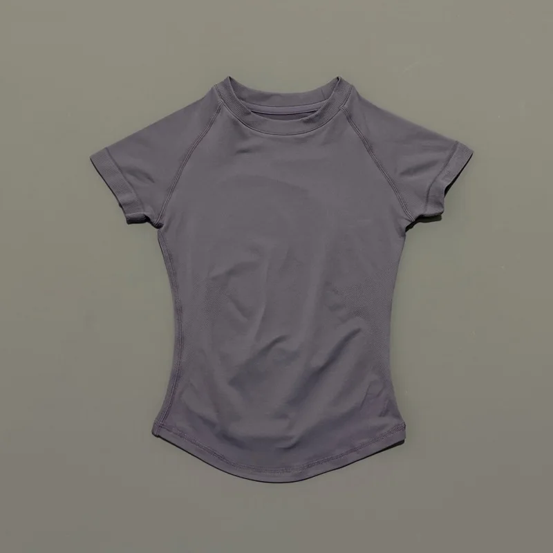 Sporttop met korte mouwen Dames Running Sport T-shirt Zomer Korte mouw Ronde hals Ademend Rekbaar Gym Yoga Fitness Top