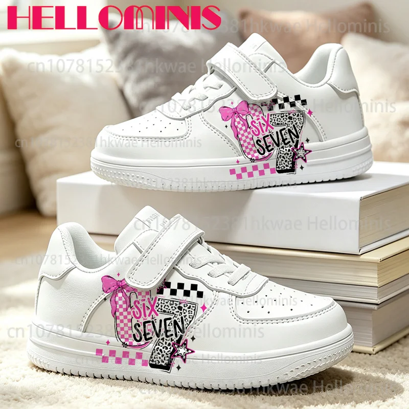 Girls Kids Casual Sneakers 67 Plaid Star Print Non‑Slip Lightweight Children Sport Shoes for Daily Wear Birthday Christmas Gift