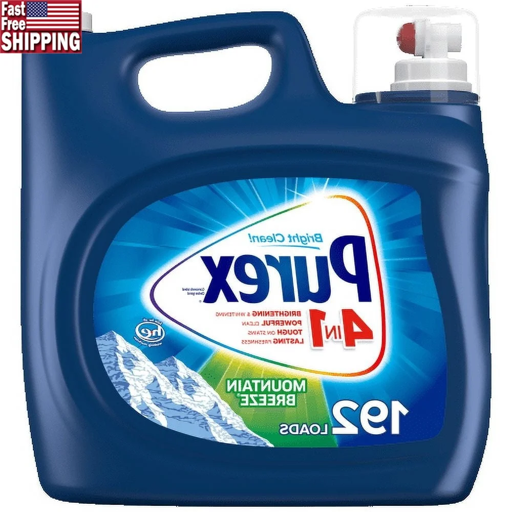 Detergente líquido para ropa Mountain Breeze, 250oz, 192 cargas, lucha contra manchas, limpieza brillante, limpiador líquido resistente para todo uso