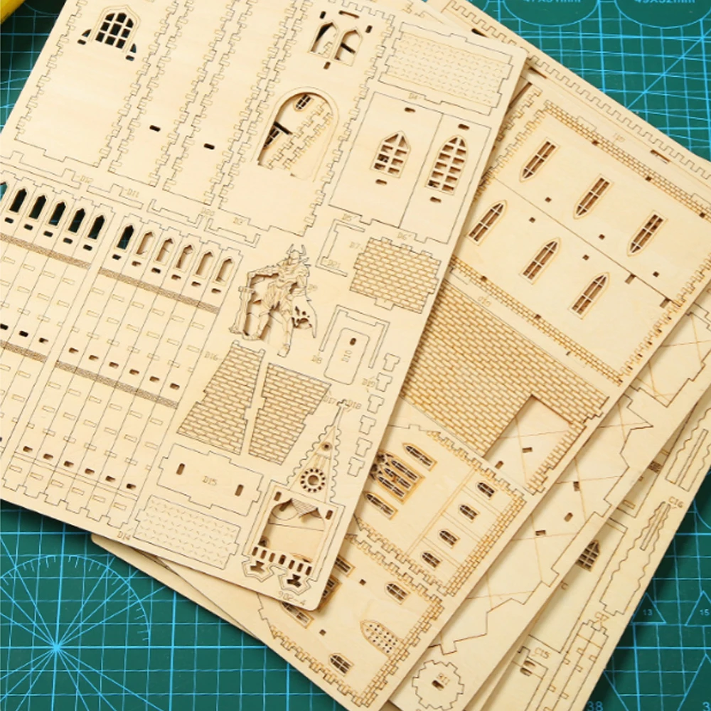3d Wooden Puzzle Wooden Model Of The Lost Castle Toy Kid Adult Diy Model Kits Desk Decoration For Gift G230