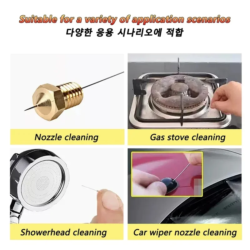 10Pcs Stainless Steel Washer Jet Nozzle, Car Windscreen Wiper Cleaning Kit for 3D Printer Gas Stove Shower Head
