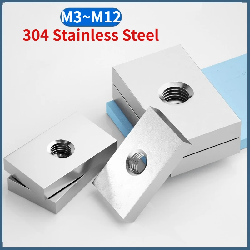 304 Stainless Steel M3-M12 Square Rectangular Nuts Slider Block for Aluminum Profile