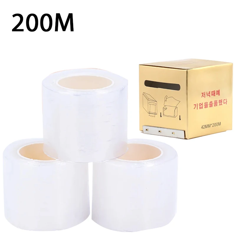 200m Transparante Make-Up Film Lip Wenkbrauw Tattoo Wrap Cover Wimper Extension Lijm Remover Lash Perm Lifting Film Microblade Tool