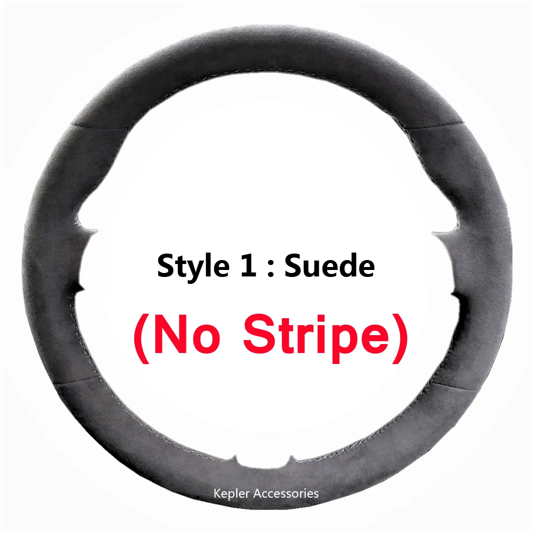 Genuine Leather Suede Steering Wheel Cover Wrap Car Accessories Specifically for Peugeot E-208 / 508 / 208 / 3008 / 4008 / 5008