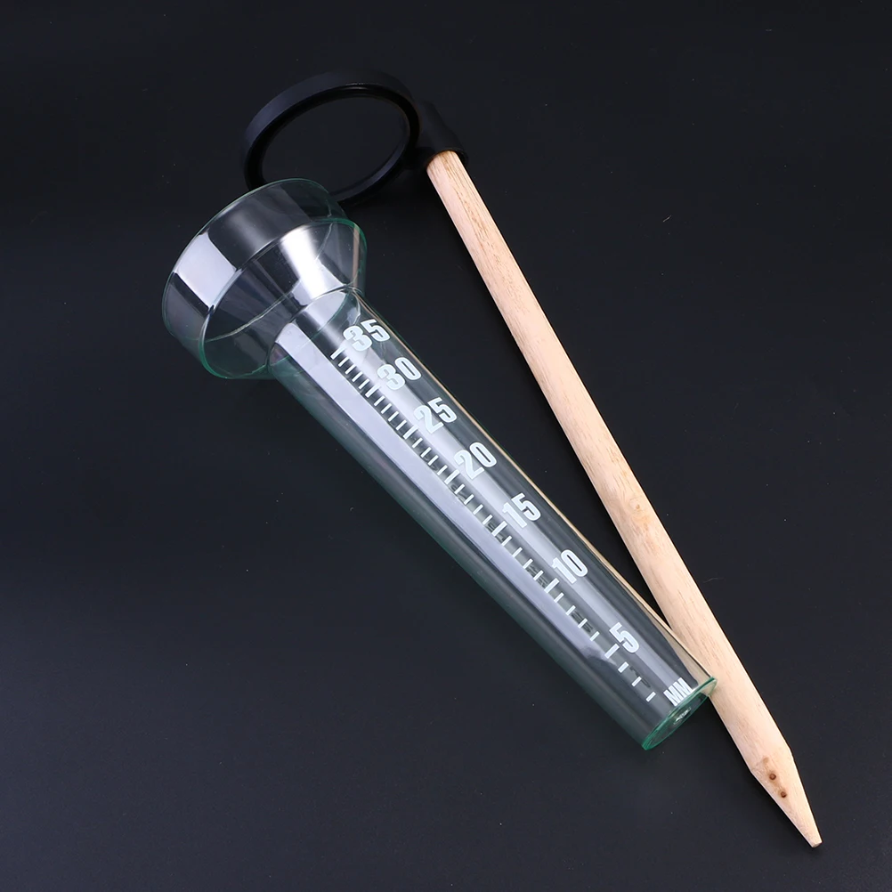 

Plastic Rainfall Gauge Outdoor Weather Meter Measuring Cup 35Cm Scale Wood Stick Farming Meteorology Climate Research
