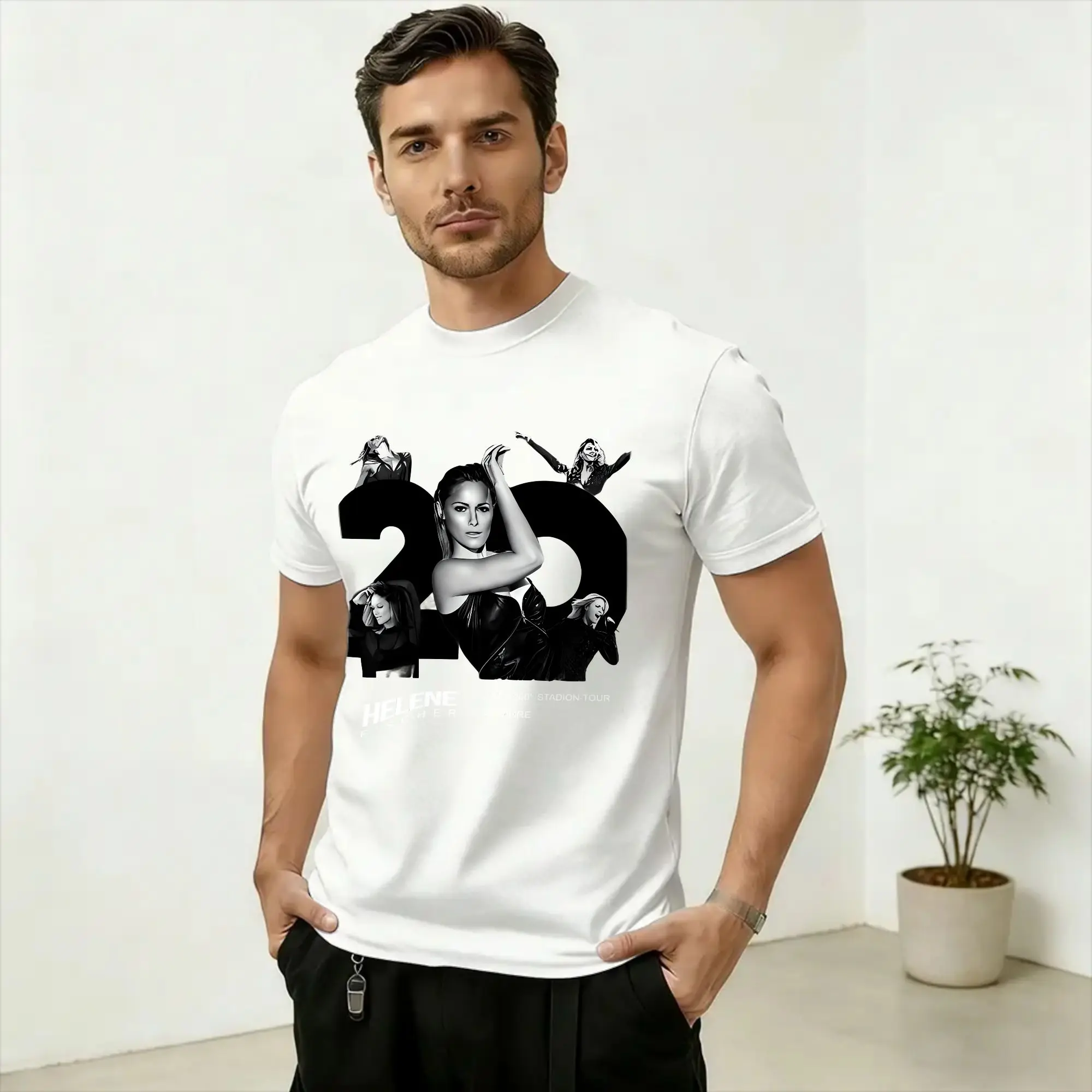 Helene Fischer 360 Tour 2026 T-Shirt Summer  100 Cotton T Shirts For Men Hipster Design Tshirt Short-Sleeved Streetwear Tees