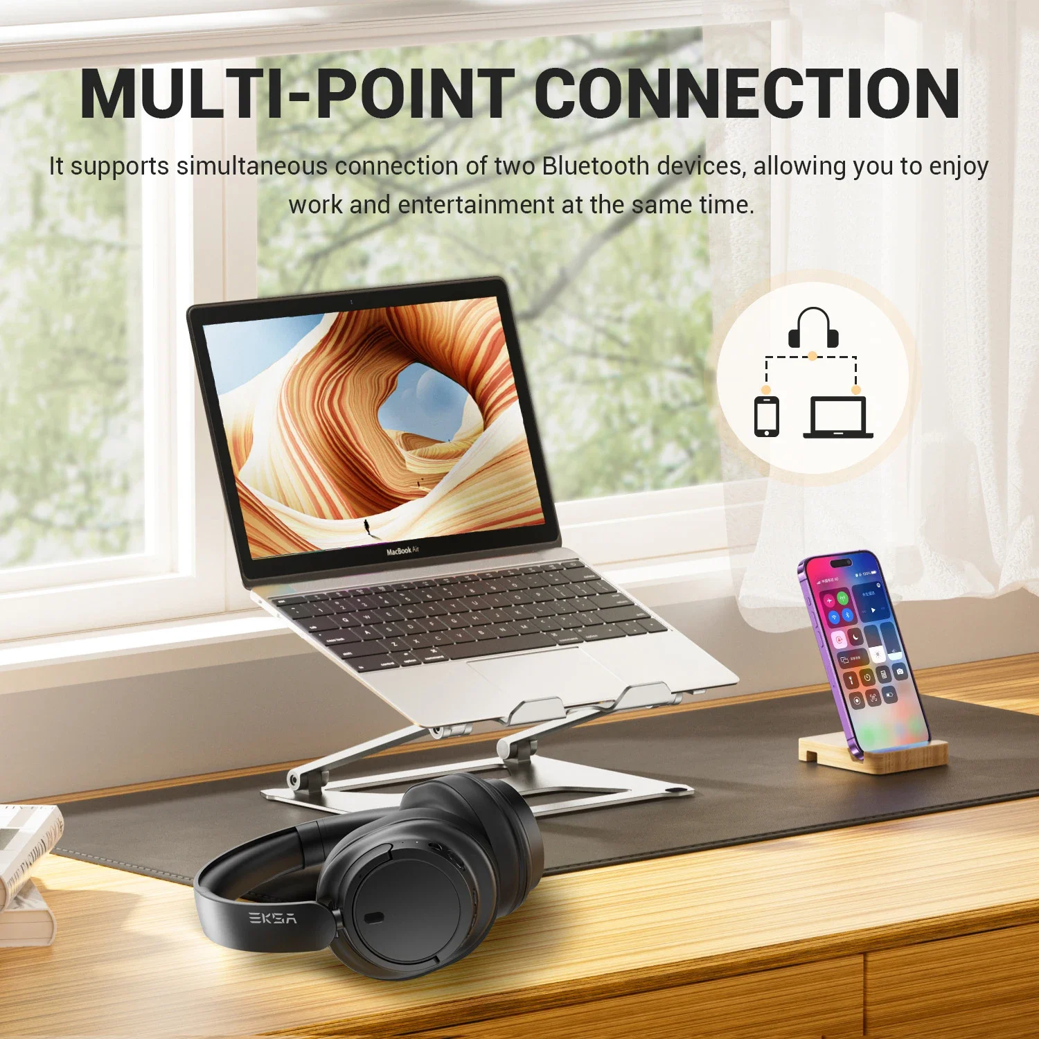 Oneodio SuperEQ V16 cuffie Wireless Bluetooth 5.3 cuffie Over Ear con microfono cuffie pieghevoli modalità Bass/Pop 90H Playtime