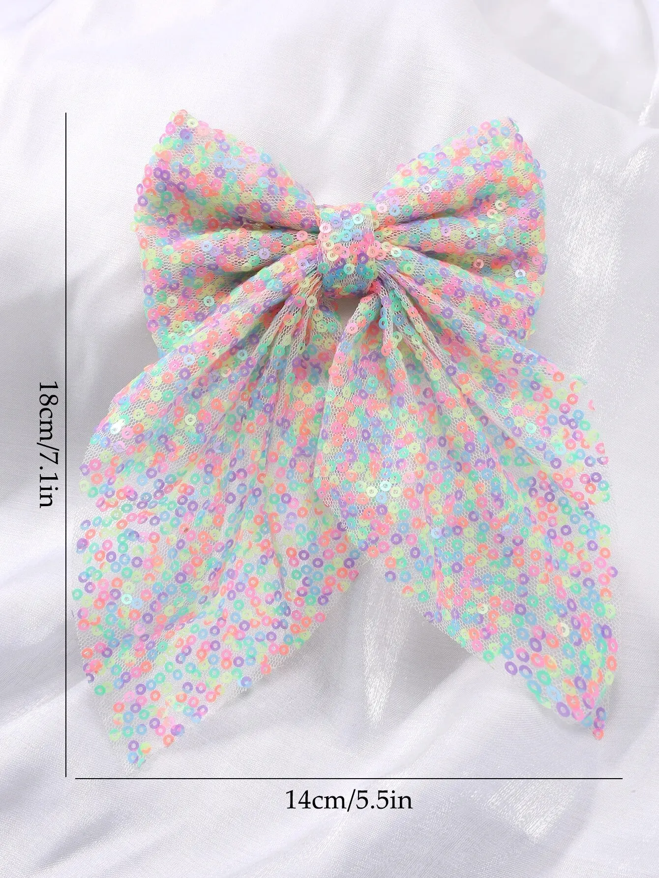 1pc Colorful Net Yarn & Glitter Bowknot Hair Clip Girl Hair Accessoires Kids Hair Clips Headwear Ideal Gift for Girls