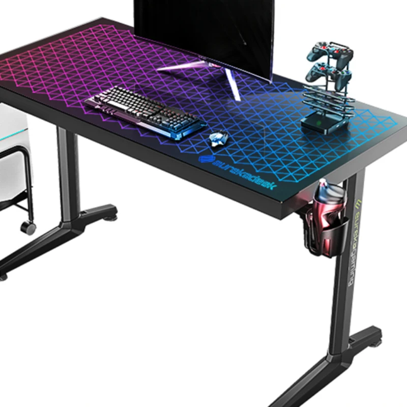 E-sports  luxury tube computer desktop tempered glass game computer table