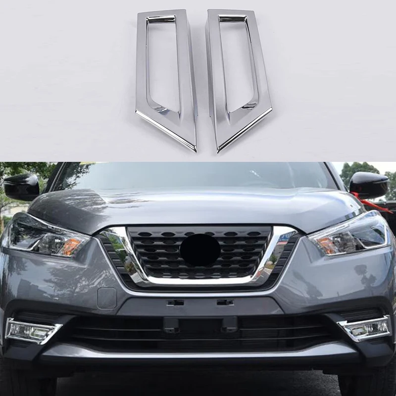 For Nissan Kicks 2016-2019 ABS Chrome Front Rear Fog Light Lamp Bumper Protector Cover foglight Eyebrow Eyelid Trim Accessories