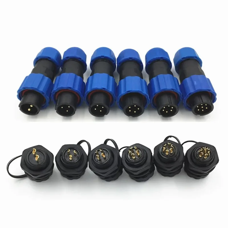 

10Sets SP13 Waterproof Aviation Connector 2 3 4 5 6 7 Pin IP68 Circular Power Cable Male Plug Jack Female Socket