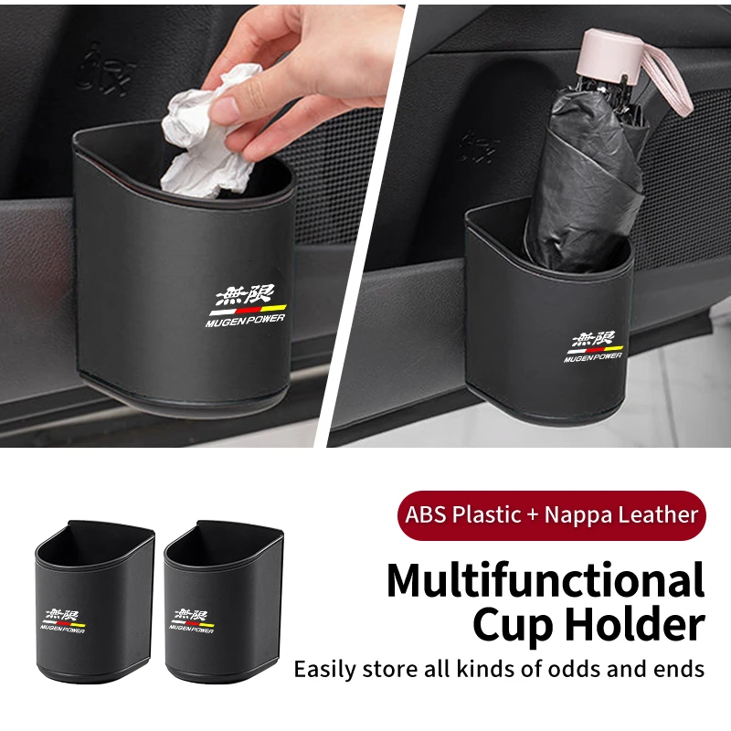 Car Door Water Cup Box Mug Drinks Storage Bag Accessories For Honda Mugen Power Civic 5D Accord 8 CRV Hrv Fit Jazz