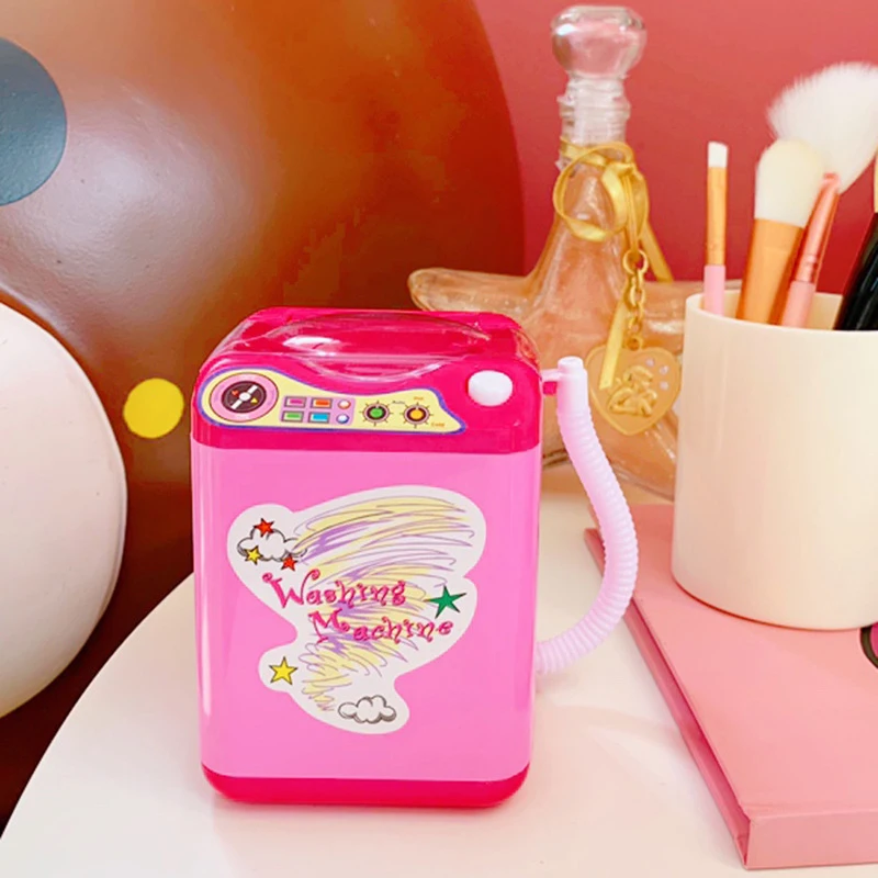 Mini soffio per cipria Spugna per bambini Lavaggio elettrico Strumenti per il trucco in plastica Macchina per la pulizia Detergente Polvere a doppio uso asciutta e bagnata