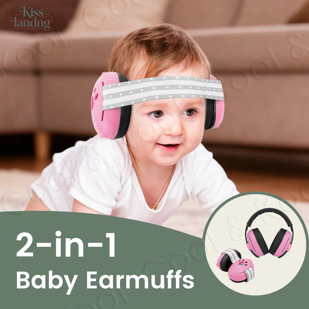 

2-in-1 Portable Baby Ear Earmuffs, Travel & Outdoor Noise Cancelling Headphones for On-the-Go Comfort
