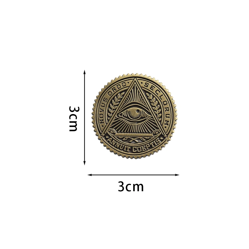 New World Order All-Seeing Eye Brooch Illuminati Icon Badge Vintage Metal Pin Accessory
