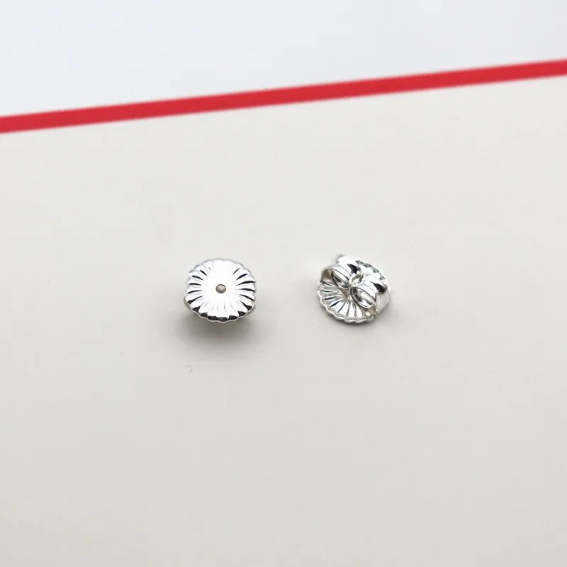 1 Pair Solid 925 Sterling Silver Ear Studs 6mm  Earring Back Fixing DIY Jewerly Making Components Accessories Finding