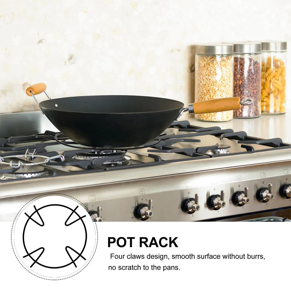 

4pcs Gas Stove Rack Wok Ring Iron Pot Holder Countertop Grill Non Slip Support Rings Anti Stovetop