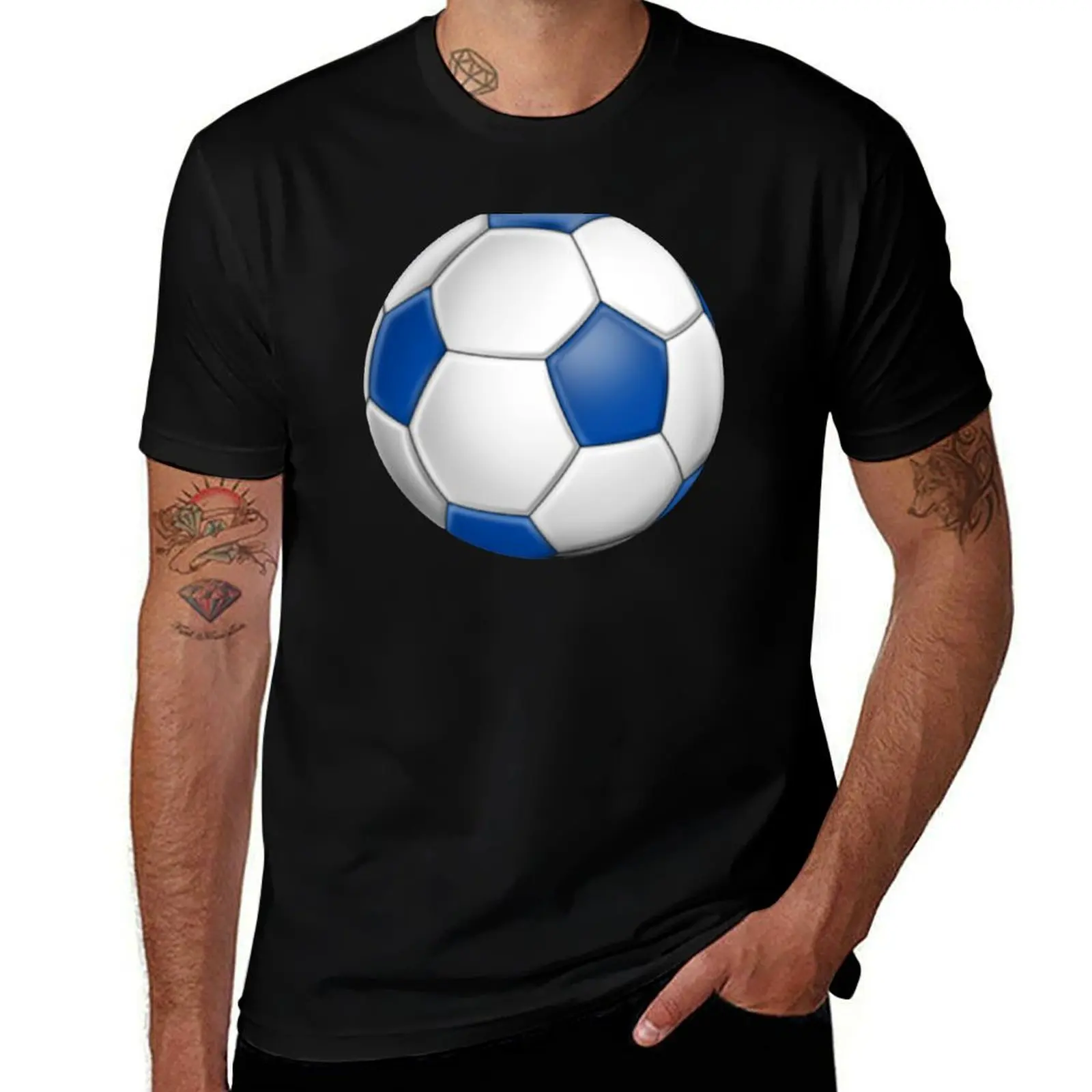 

Blue Soccer Ball Classic Theme T-Shirt vintage anime shirt tees Man t-shirt oversize t-shirts man big and tall t shirts for men