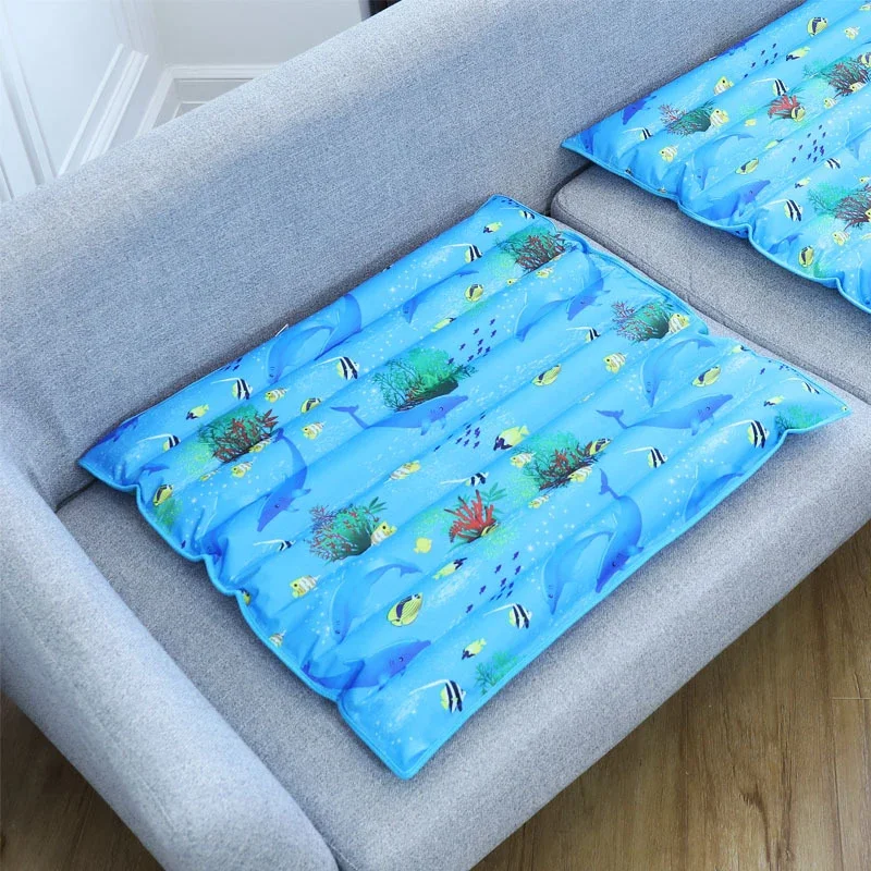 Portable Summer Cooling Water Filled Ice Pad Sofa Cushion Kids Nap Cold Mat Cool Sleeping Bed for Home Office Hot Weather Use view 4