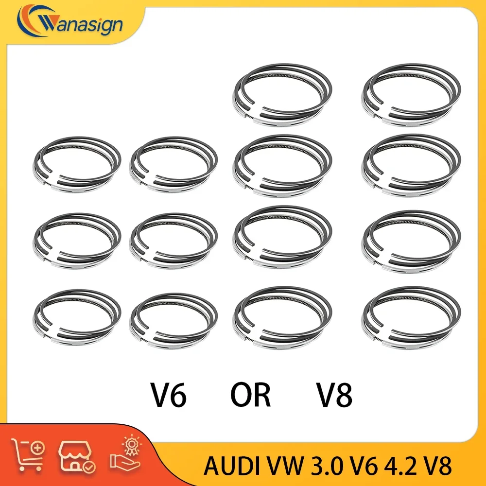 AUTO ENGINE PARTS STD Piston Rings Set Kits For AUDI VW A4 S4 A5 S5 A6 RS6 A7 A8 Q5 SQ5 Q7 TOUAREG 3.0L V6 4.2L V8 3.0 4.2 L T