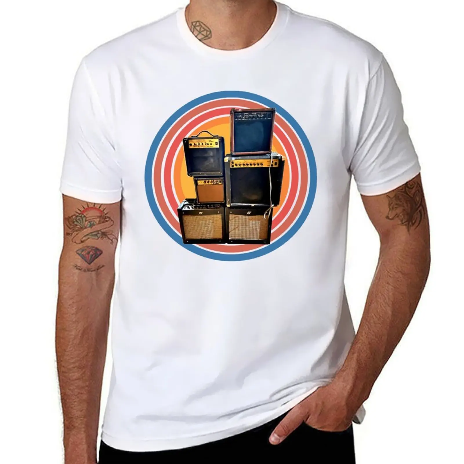 

Guitar Amplifiers, Vintage Guitar Amps, Stack of Guitar Amplifiers T-Shirt t shirt man cotton t shirts cotton 100% T-Shirt