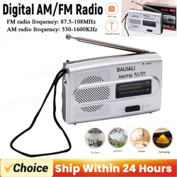 Mini AM FM Radio Telescopic Antenna Radio Speaker Battery Operated Portable Radio Best Reception For Elder Home