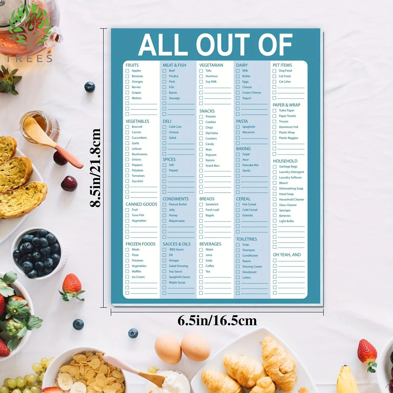 Magnetic Fridge Shopping List Notepad, 52 Sheets Per Book, Daily Weekly Monthly Tear-Off Simple Notebook