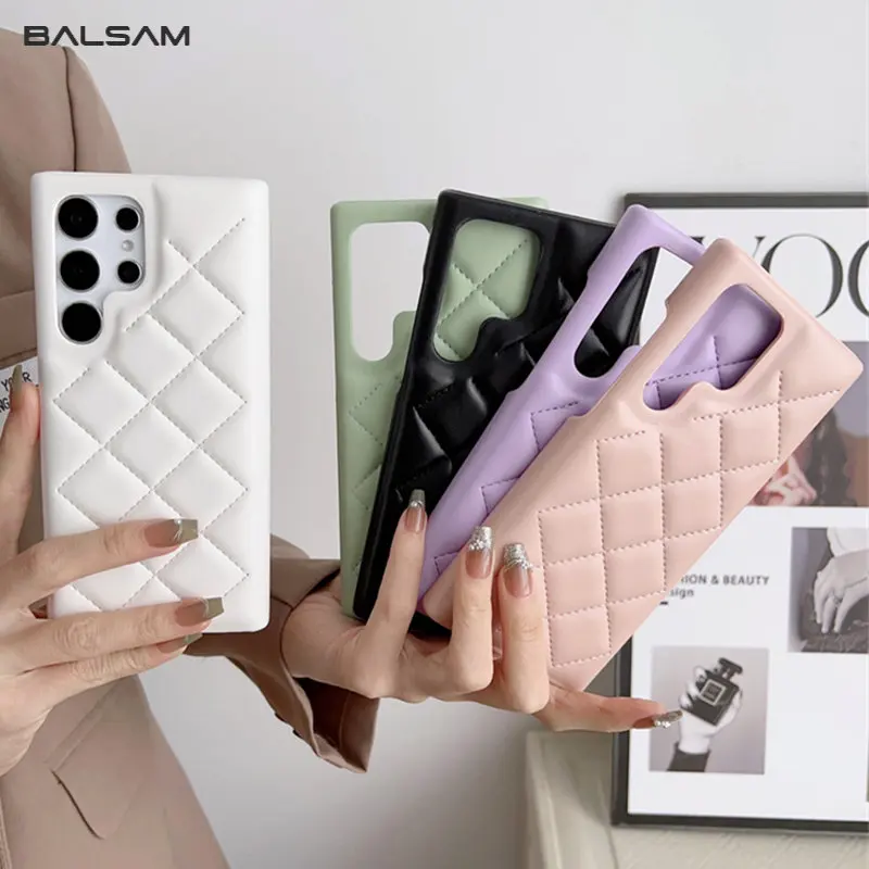 Lüks 3D elmas kafes doku aşağı ceket telefon kılıfı için Samsung Galaxy S23 Ultra S23 artı şeker renk darbeye arka kapak