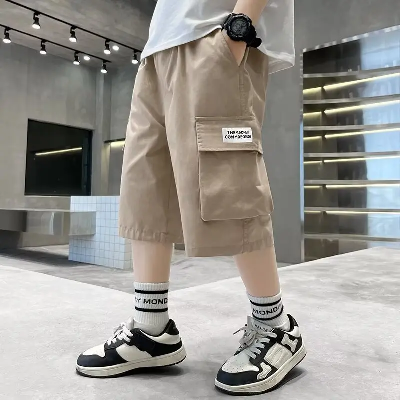 

Boys' Overall Shorts New Summer Thin Children's And Big Children's Shorts Casual Sports Pants For Outer Wear 5-14Years