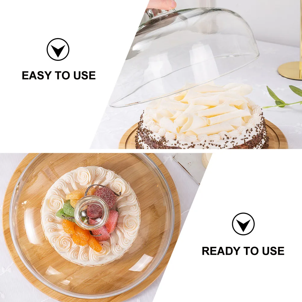 

1 set 1 Set Glass Wood Cake Display Plate Large Capacity Buffet Tray Party Supply Wedding Baby Shower Decorative Serving Platter