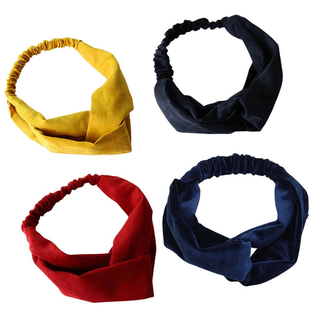 

4 Pcs Hair Band Yoga Accessories Women Headband Sports Headbands Cross Makeup Elastic Hairband