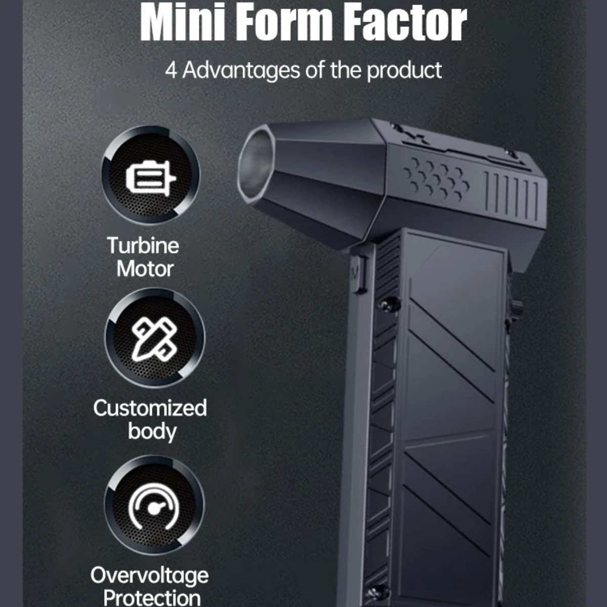X6 مروحة توربو قوية 140000 RPM سرعة الرياح 53m/s طقم مكنسة كهربائية محمولة للسيارة بدون فرش قابلة للشحن منفاخ هواء صغير #4