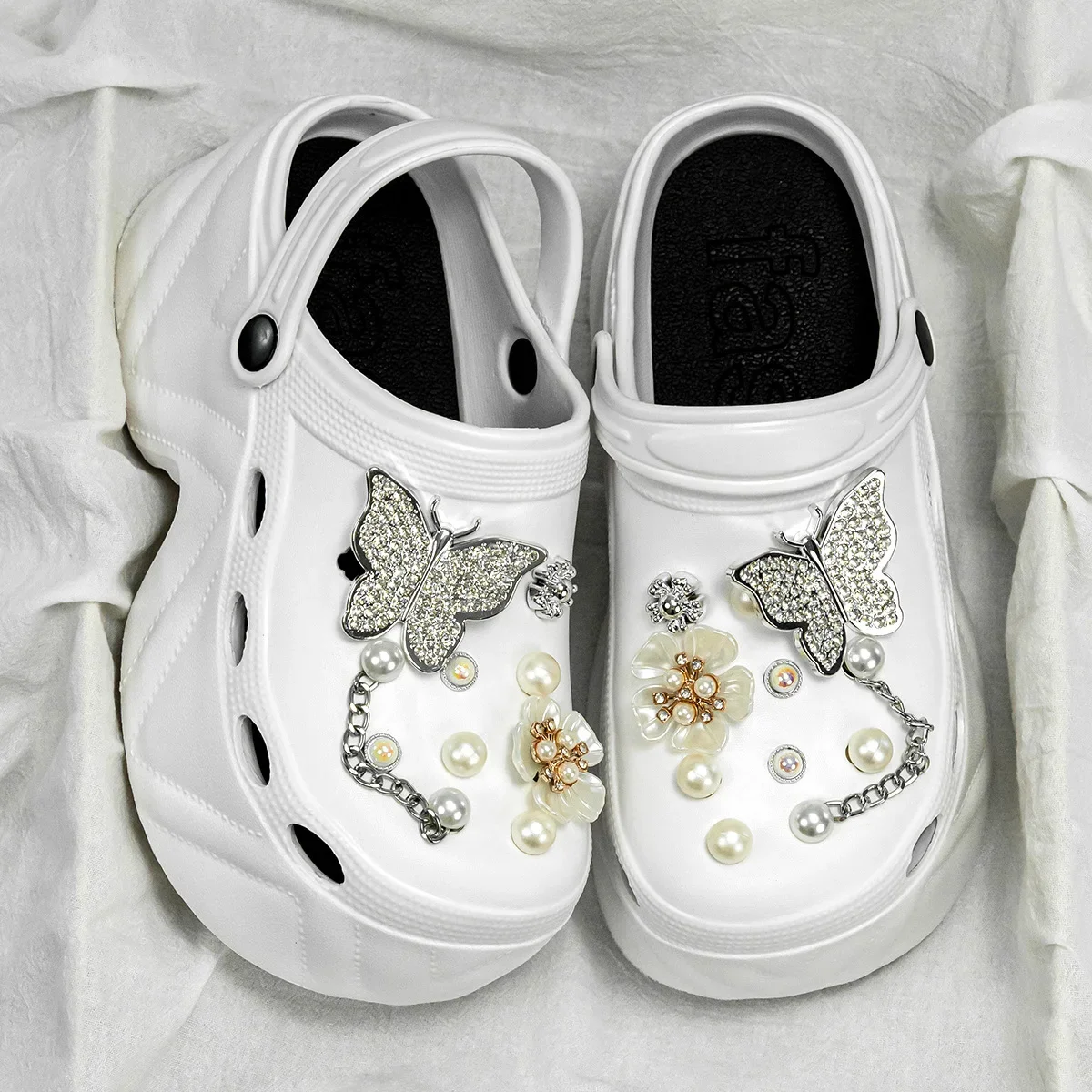 Женские тапочки на платформе с цветочным узором, садовые сабо «сделай сам», летняя обувь, женские босоножки на высоком каблуке из мягкой ЭВА на толстой подошве, пляжные шлепанцы для девочек