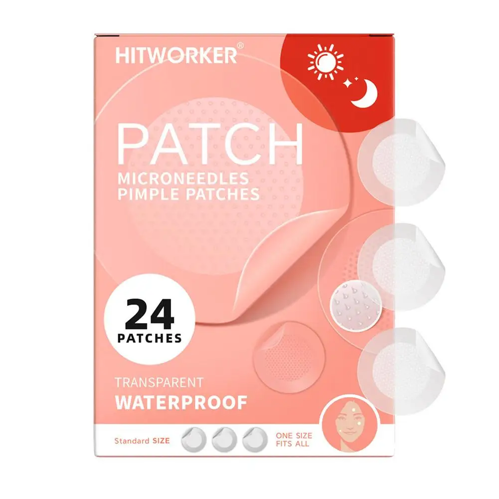 

24pcs Microneedle Acne Patch Acne Removal Waterproof Smooth Skin Invisible Breathable Patch Acne Cover Patch Gentle Makeup Tool