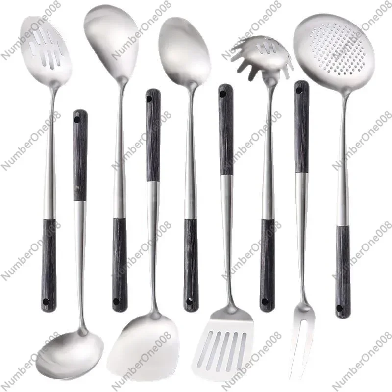 

304 Stainless Steel Wooden Handle Kitchen Utensils Set Cooking Tools Spatula Spoon