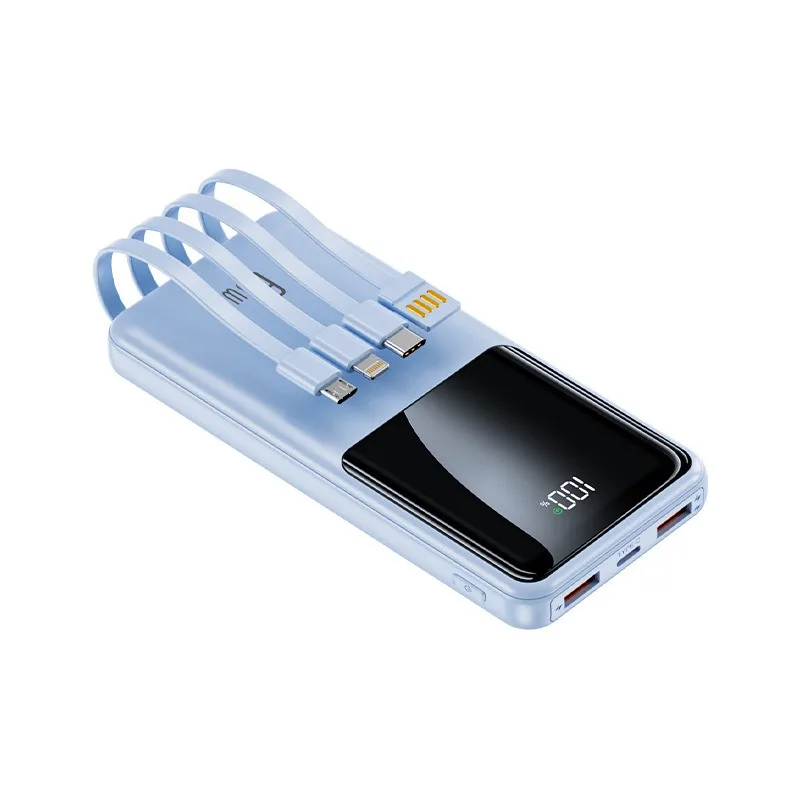 

Power bank 3C certification, 20000mAh fast charging, ultra large capacity with built-in power cord, portable power bank