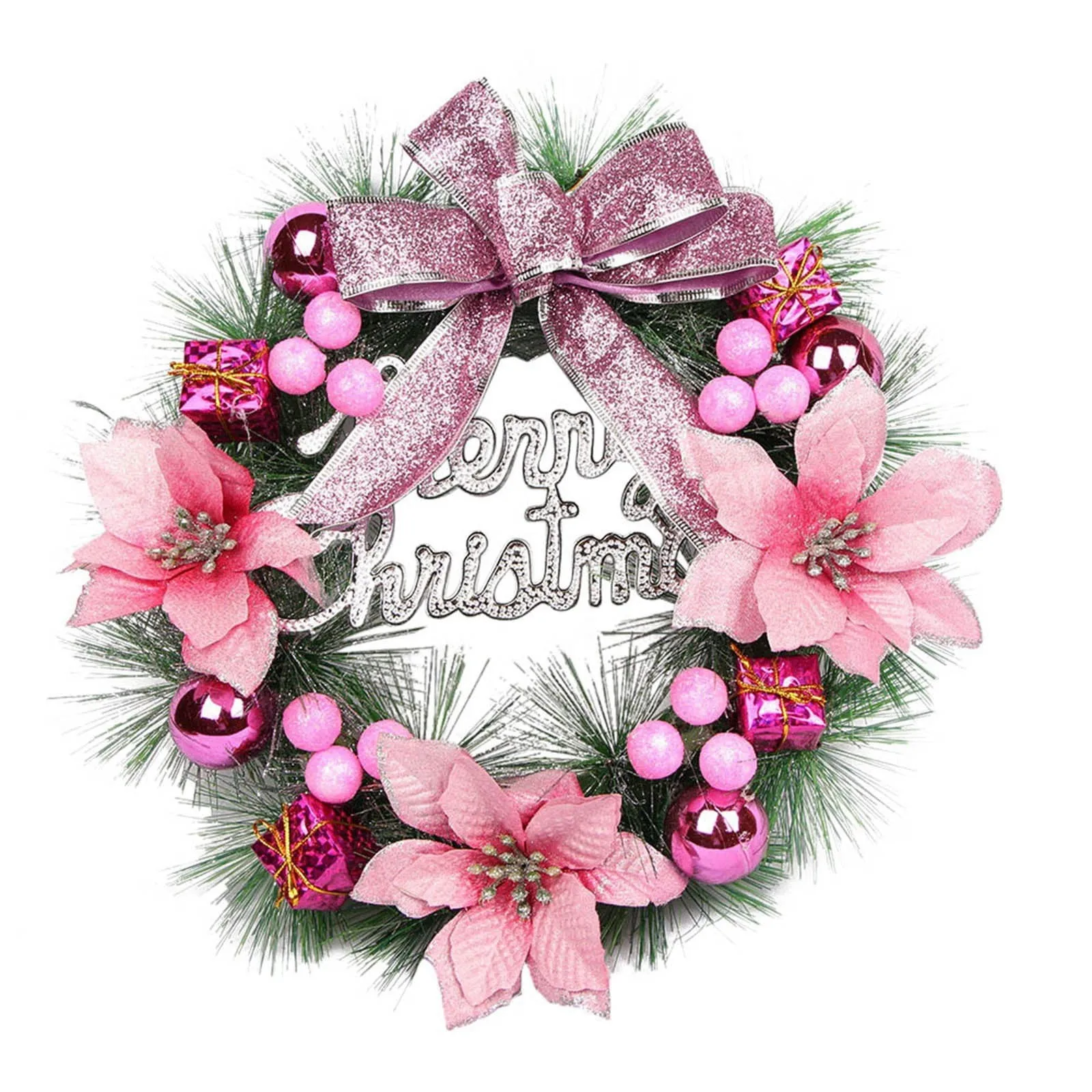 Christmas Wreath for Home Decor Christmas Front Door Garland Outdoor Decoration Door Hanging Ornament for Christmas Party