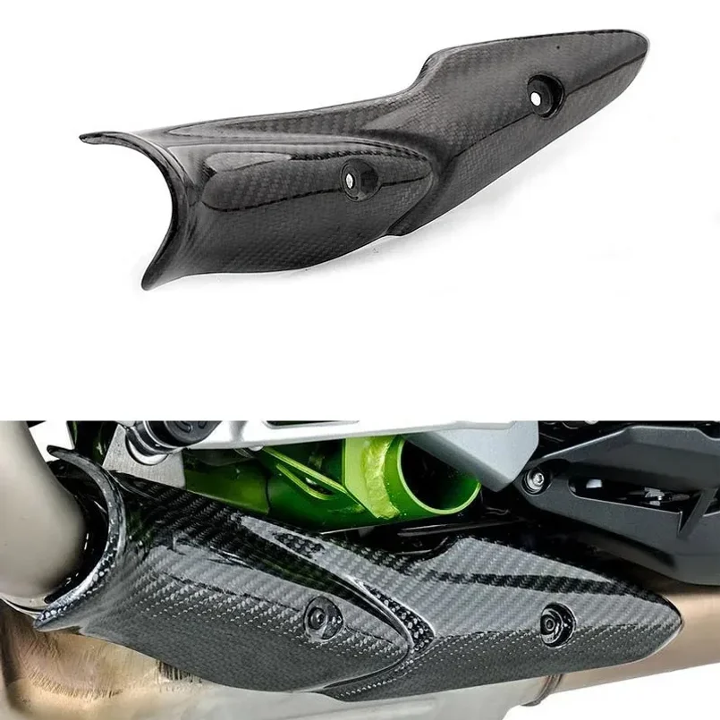 For Kawasaki Z900 Z900e Motorcycle Exhaust Mid Link Pipe Carbon Fiber Heat Shield Cover Guard Anti-Scalding Shell