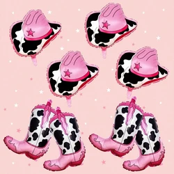 Western themed party balloons, including boots, cowboy hat foil balloons, suitable for birthday, bachelorette party decorations