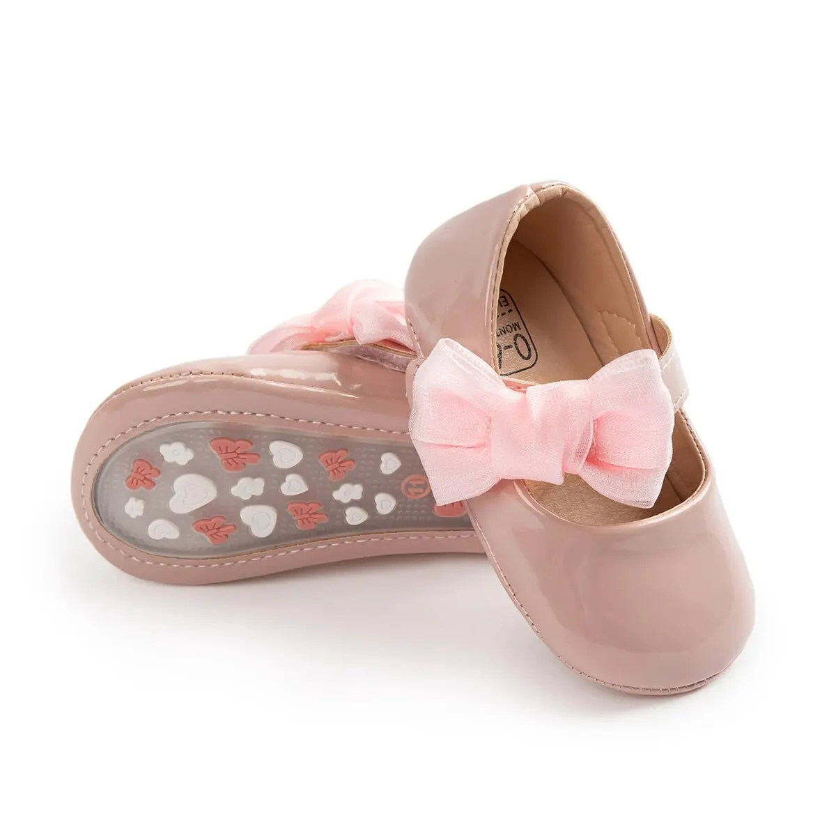 Meckior Baby Girls Shoes PU Leather Bowknot Flat Non Slip Rubber Sole Toddler First Walkers Princess Wedding Dress Girl Shoes