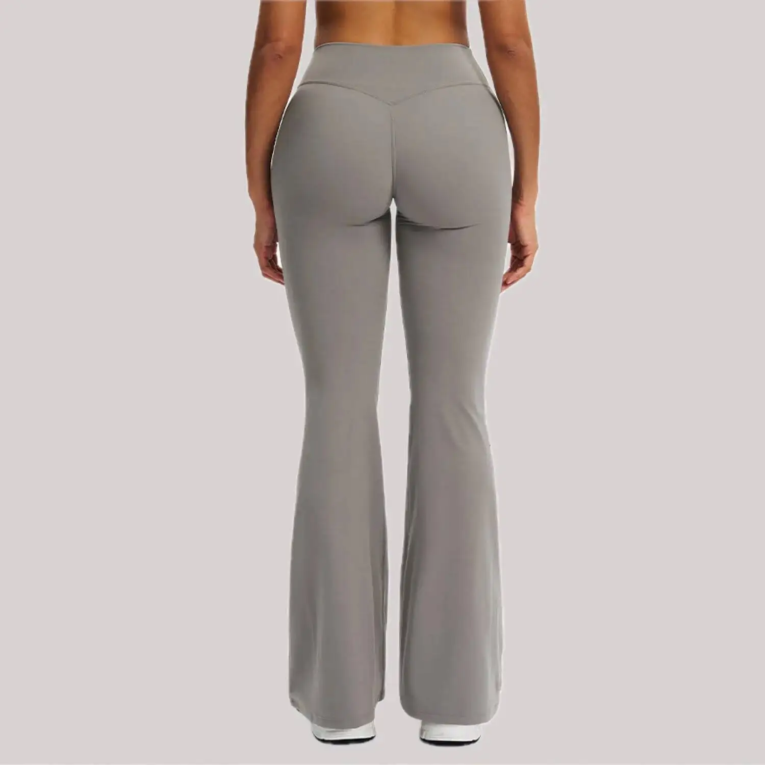 

Yoga Bell Bottoms Women Running High Waisted Foldable Fiess Workout Leggings Hip Lifting Gym Push Up Sports Pants