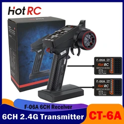 HotRC CT-6A 6CH 2.4GHz trasmettitore di telecomando sistema Radio con ricevitore a 6 canali per modello RC Car Boat Tank Crawler TRX4